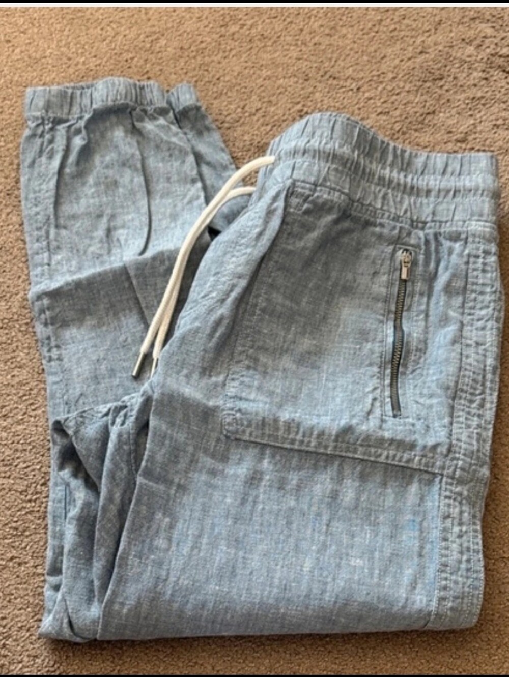 Athleta Light Blue Linen Joggers Size 6